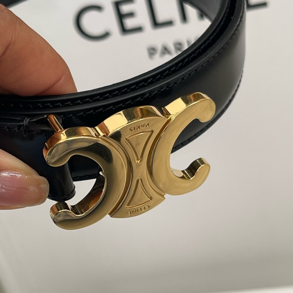 Celine MEDIUM 25MM TRIOMPHE BELT IN TAURILLON LEATHER - Picture 5 of 14